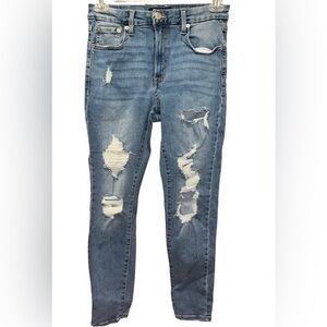 Aeropostle distressed, high rise, curvy jeggings